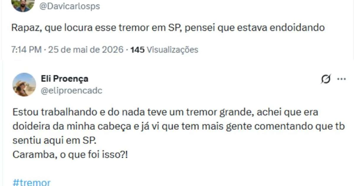 Moradores de São Paulo relatam tremor após terremoto no Chile
