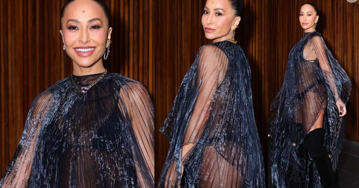 Grávida fashionista! Sabrina Sato surge em look esvoaçante e transparente - com direito à barriguinha à mostra; veja fotos