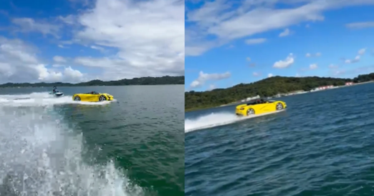 'Carros são como lanchas': réplica de esportivo viraliza ao passear sobre as águas em Salvador