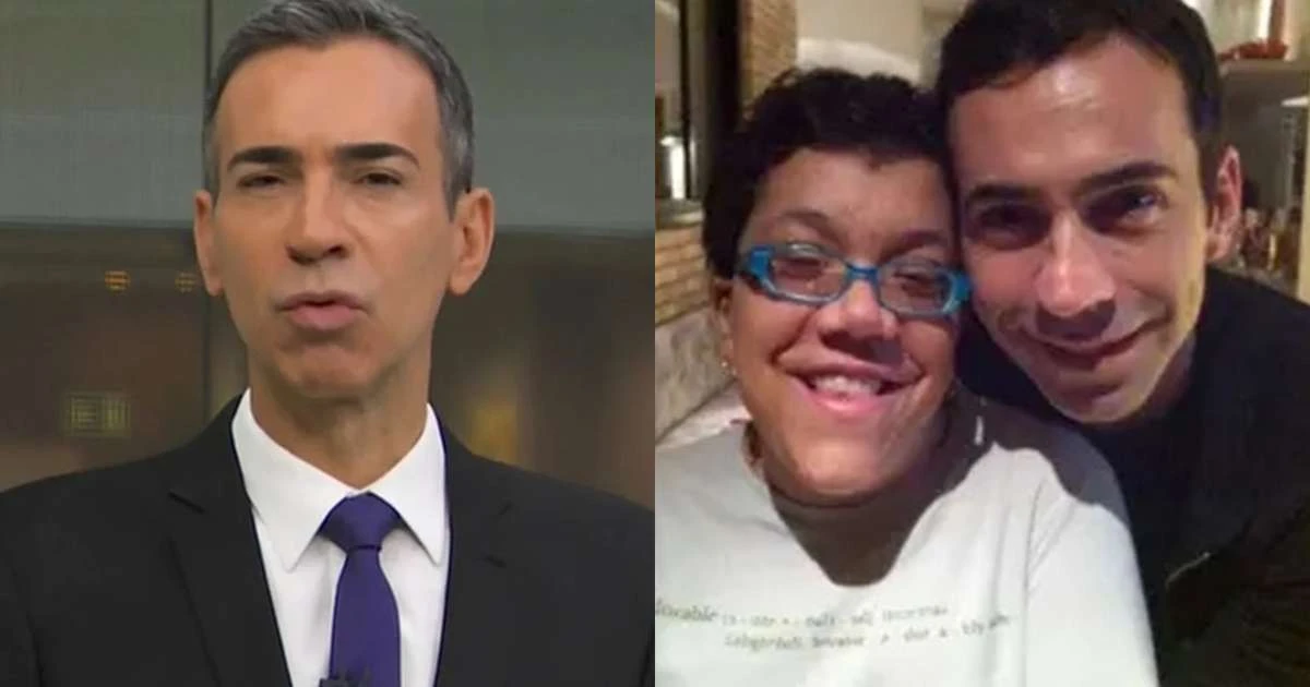 César Tralli se emociona ao expor preconceito contra a irmã com deficiência: 'Dignidade'