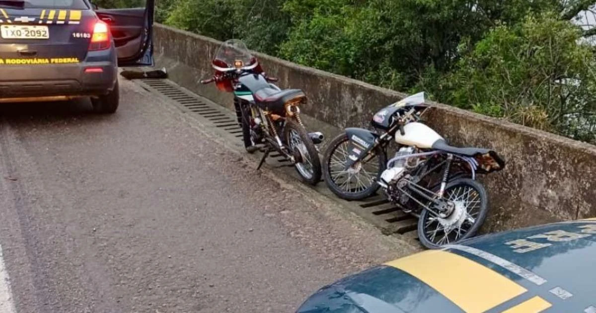 PRF flagra racha com sete motociclistas na BR-392, em Pelotas
