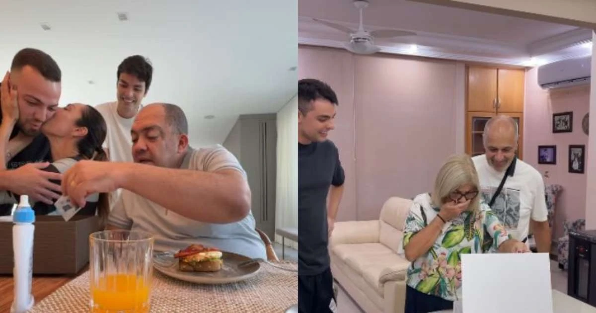 Lucas Rangel e Lucas Bley mostram reação dos pais ao saberem sobre primeiro filho do casal