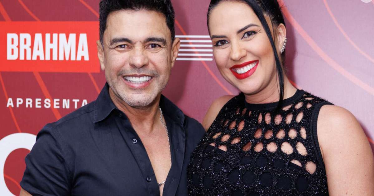 Graciele Lacerda destaca barriga da 1ª gravidez e ganha carinho do marido, Zezé Di Camargo, em bastidor de show. Fotos!