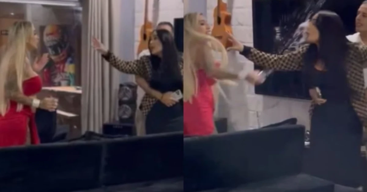 Barraco! Perlla e Juju Ferrari armam confusão com direito à taça voando em evento