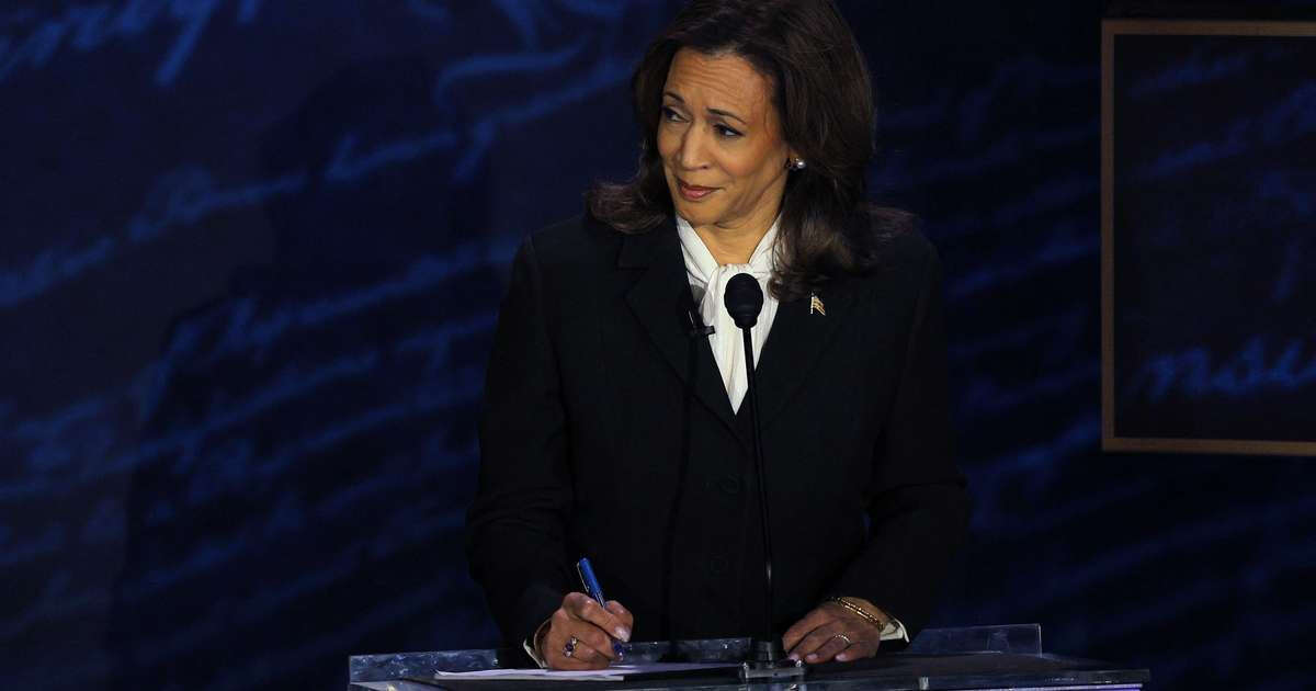 Púlpito de Kamala Harris em debate é menor que o de Trump, afirma site