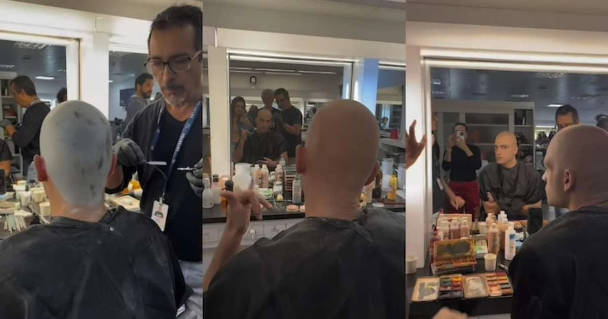 Humberto Carrão não raspou o cabelo: maquiadora da Globo revela truque de caracterização; assista