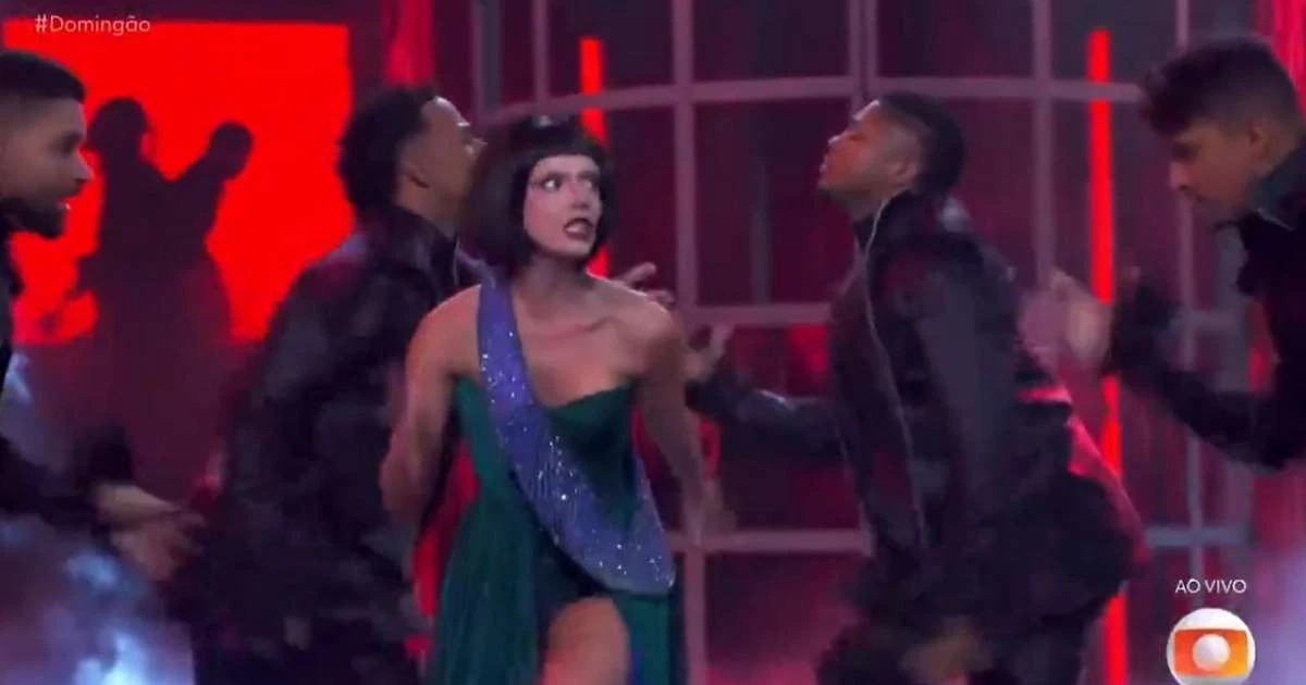 Gio Lancellotti vira Lady Gaga e derrota Lobianco no 'Domingão': 'Absurda'