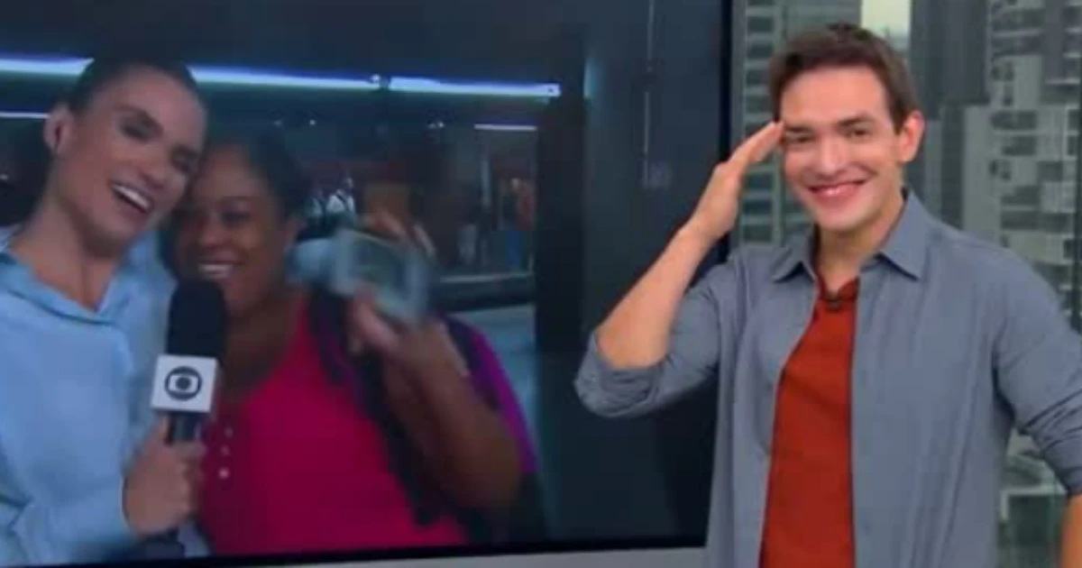 Apresentador da Globo é chamado de 'delicinha' ao vivo e fica sem graça