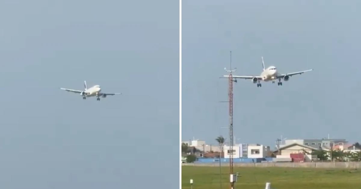 Avião faz 'pouso caranguejo' devido ao vento forte em aeroporto de SC; entenda