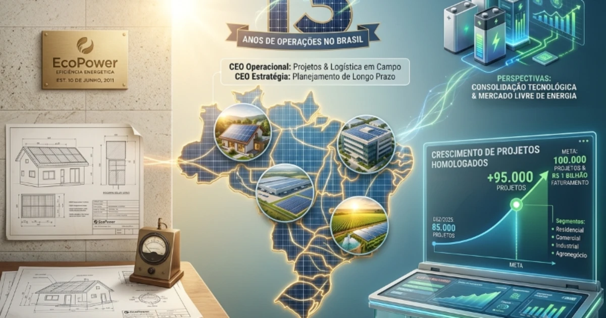 EcoPower comemora 13 anos no mercado de energia solar