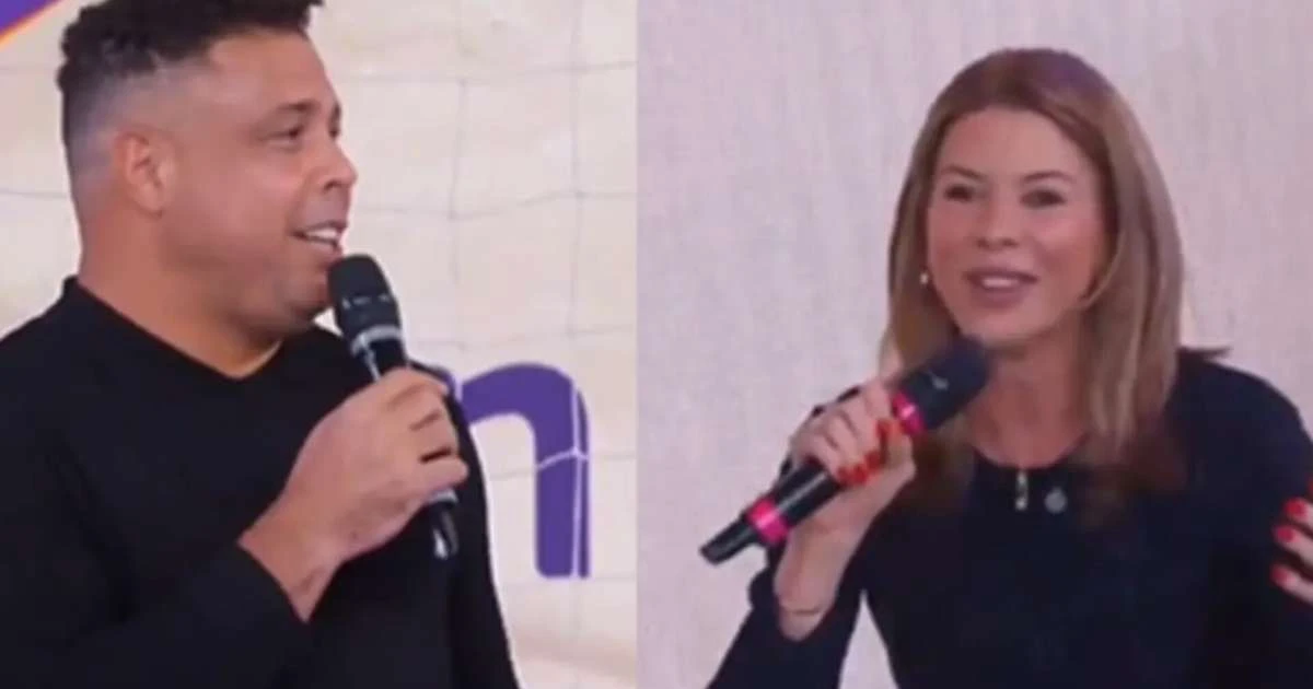 Ao vivo, Ronaldo Fenômeno pede emprego no SBT e Daniela Beyruti reage