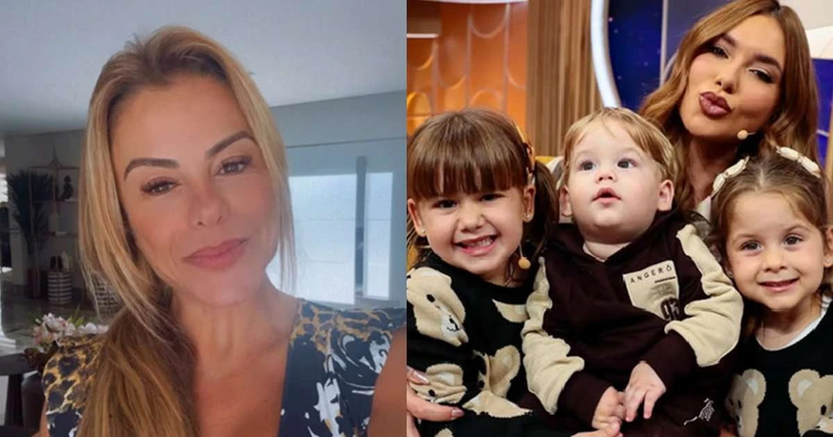 Poliana Rocha reage ao ver Virginia com os filhos nos bastidores do SBT