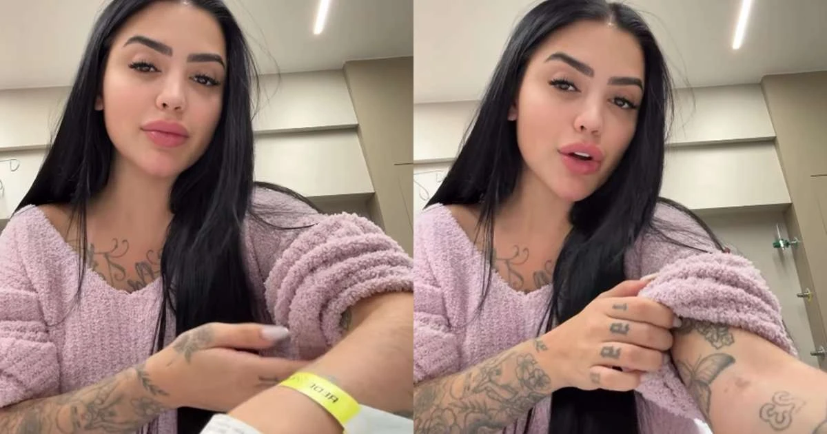 MC Mirella atualiza estado de saúde ao continuar internada: 'Estou toda furada'
