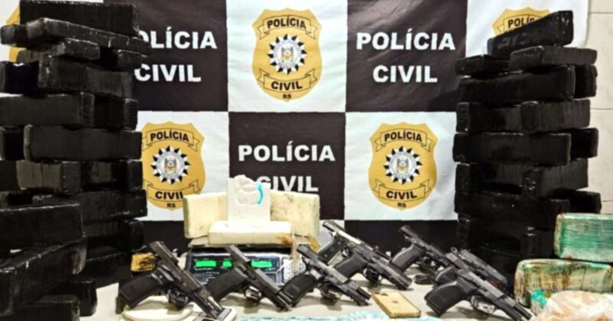 Polícia Civil intercepta grande esquema de tráfico em Gravataí e apreende mais de 40 kg de drogas e 8 pistolas