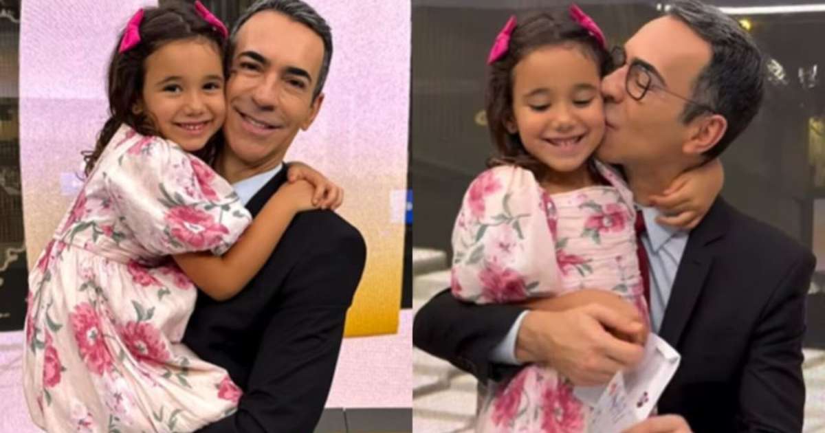 Herdeira na Globo! César Tralli recebe visita e ganha surpresa especial da filha em seu aniversário