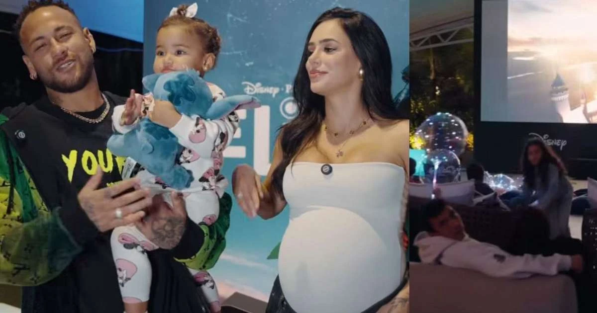 Quem pode, pode! Disney monta cinema VIP na casa de Neymar e Bruna Biancardi; Mavie brilha de Minnie