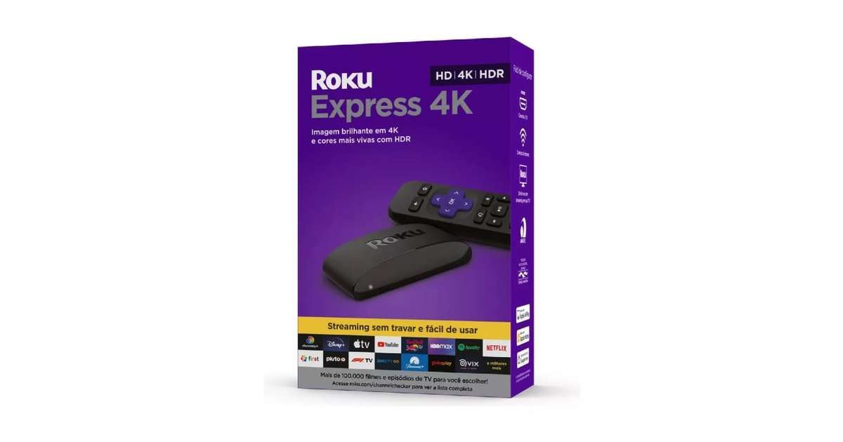 O Roku Express 4K está com 26% de desconto! Tenha acesso a todos os streamings com o dispositivo!