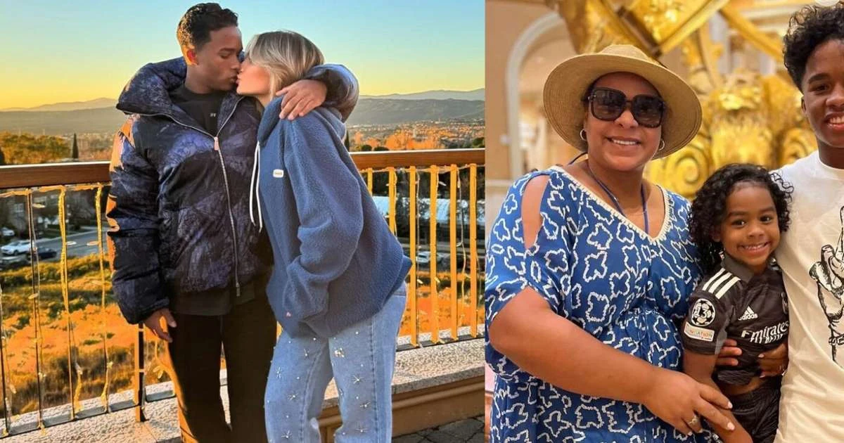 Endrick faz 18 anos, dá bolo para a namorada, Gabrielly Miranda, e reação do irmão do jogador surpreende: 'Dá para a mãe'
