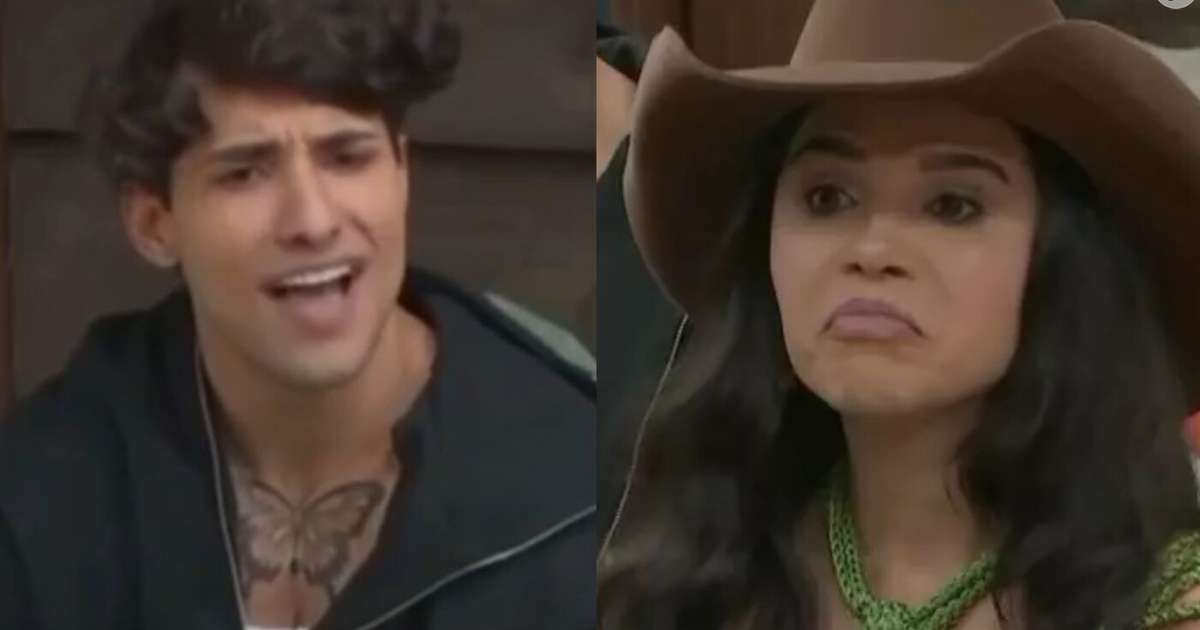 Coringou? Em 'A Fazenda 16', Cauê Fantin 'surta' com Gizelly Bicalho após ex-BBB se empolgar com Raquel Brito: 'Precisava dar show?'