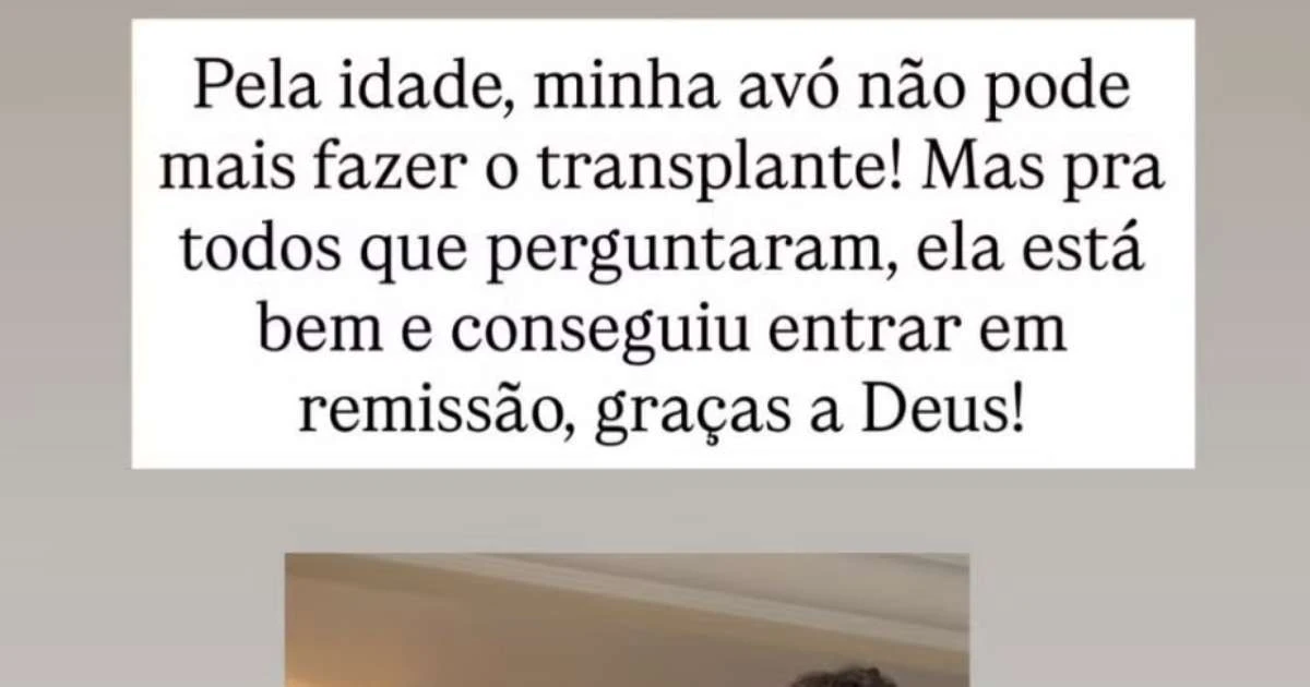 Fabiana Justus revela que avó que está com mesmo câncer que ela