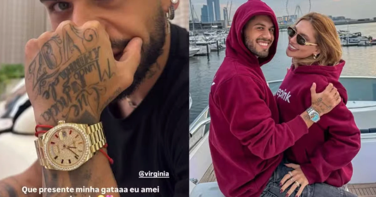 Virginia Fonseca presenteia Zé Felipe com relógio caríssimo