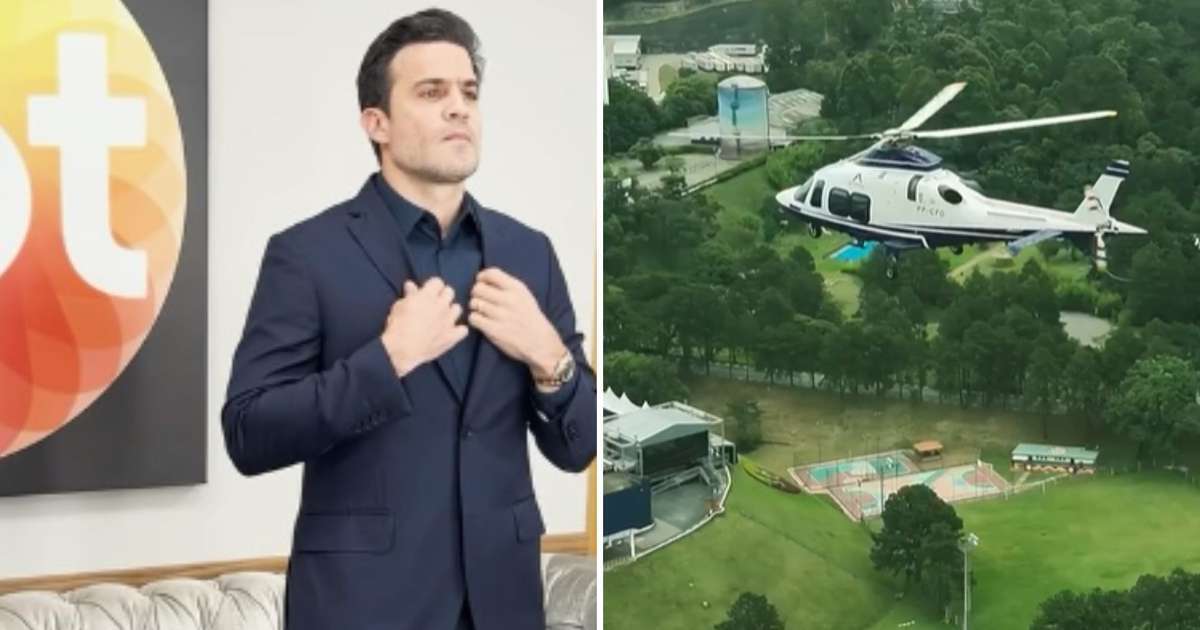 Contratado, Pablo Marçal chega no SBT de helicóptero: 'Primeiro dia de CLT'