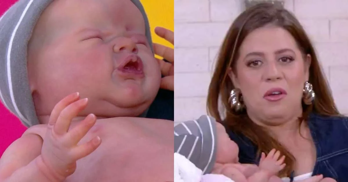 Grávida, Tati Machado tem reação inusitada ao conhecer bebê reborn ao vivo