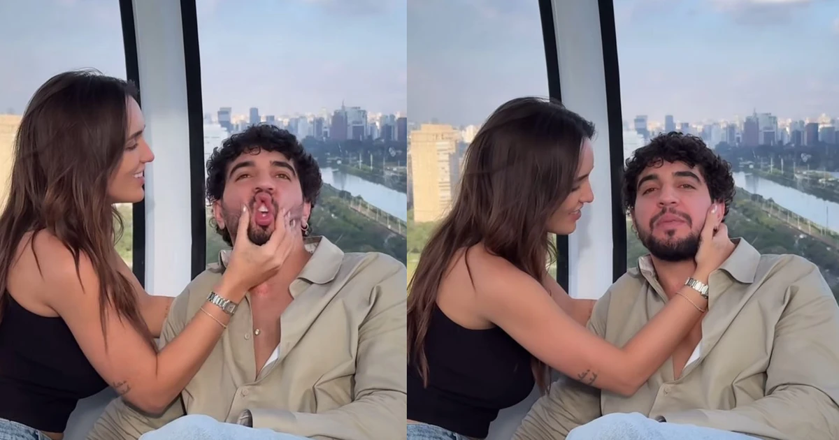 Romance no ar! Rafa Kalimann e Nattan curtem passeio romântico na roda-gigante