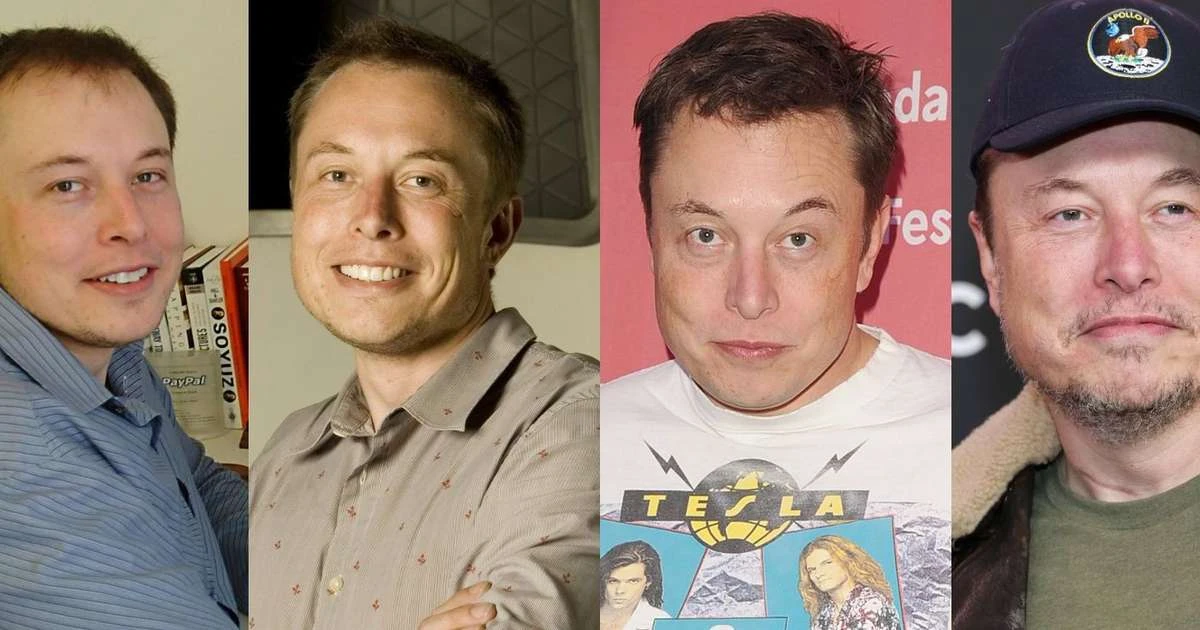 Elon Musk antes e depois: é melhor se sentar antes de ver 24 fotos raras que provam o quanto o bilionário mudou em 21 anos