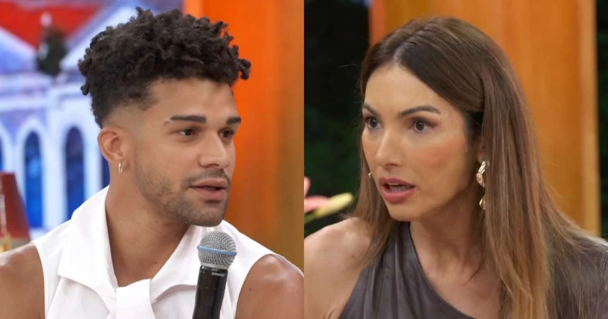 Sardinha de Vale Tudo, Lucas Leto é pego de surpresa com pergunta íntima de Patrícia Poeta: 'Me conta'