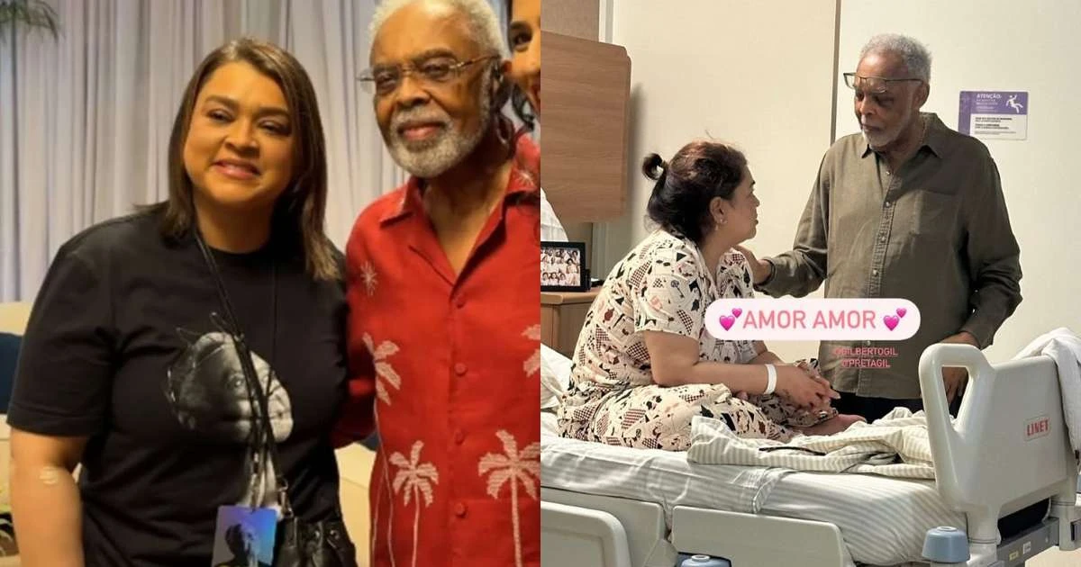 Ainda internada, Preta Gil recebe visita do pai no hospital