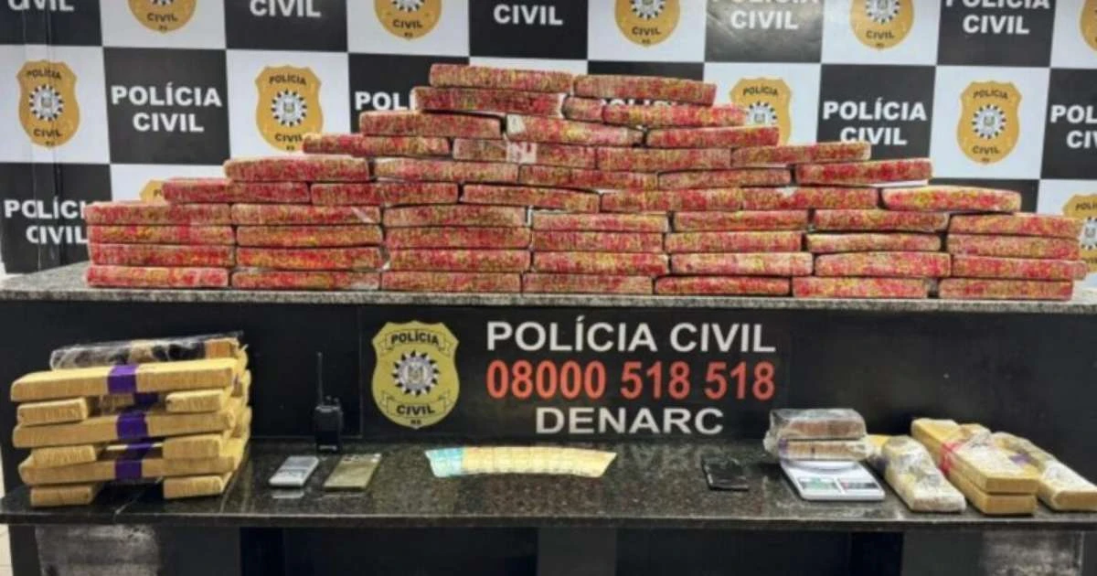 Flagrante em supermercado leva à descoberta de 67 kg de maconha em Porto Alegre