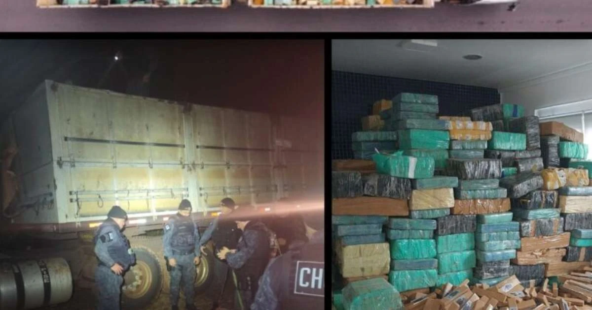 Carreta carregada de Milho escondia mais de 7 Toneladas de maconha no RS