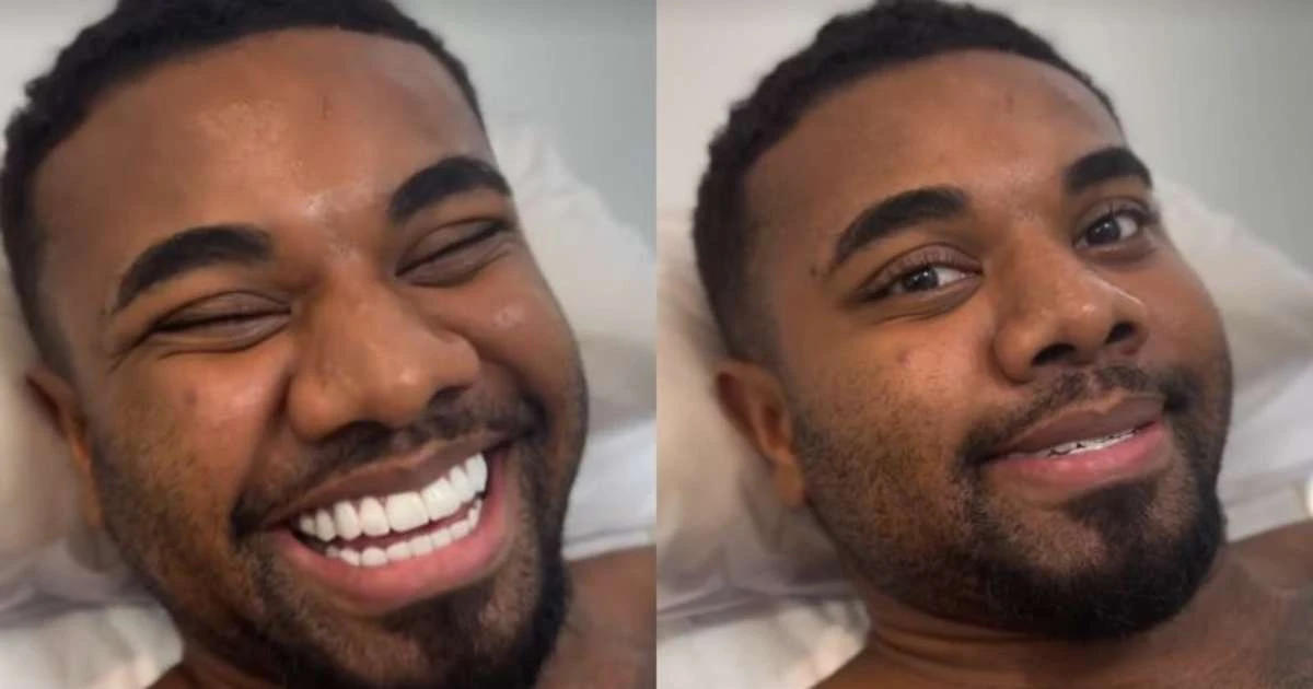 Davi Brito mostra resultado da lipo HD após uma semana de cirurgia: 'Meio inchado'