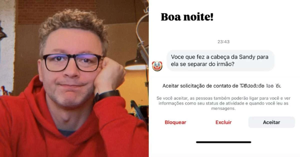 Lucas Lima reage a pergunta inusitada de fã: 'Você que separou a Sandy do Junior?'