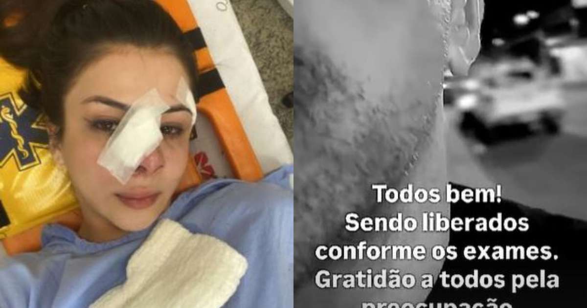 Integrantes de banda sofrem acidente de carro em SC; vocalista do grupo fratura nariz