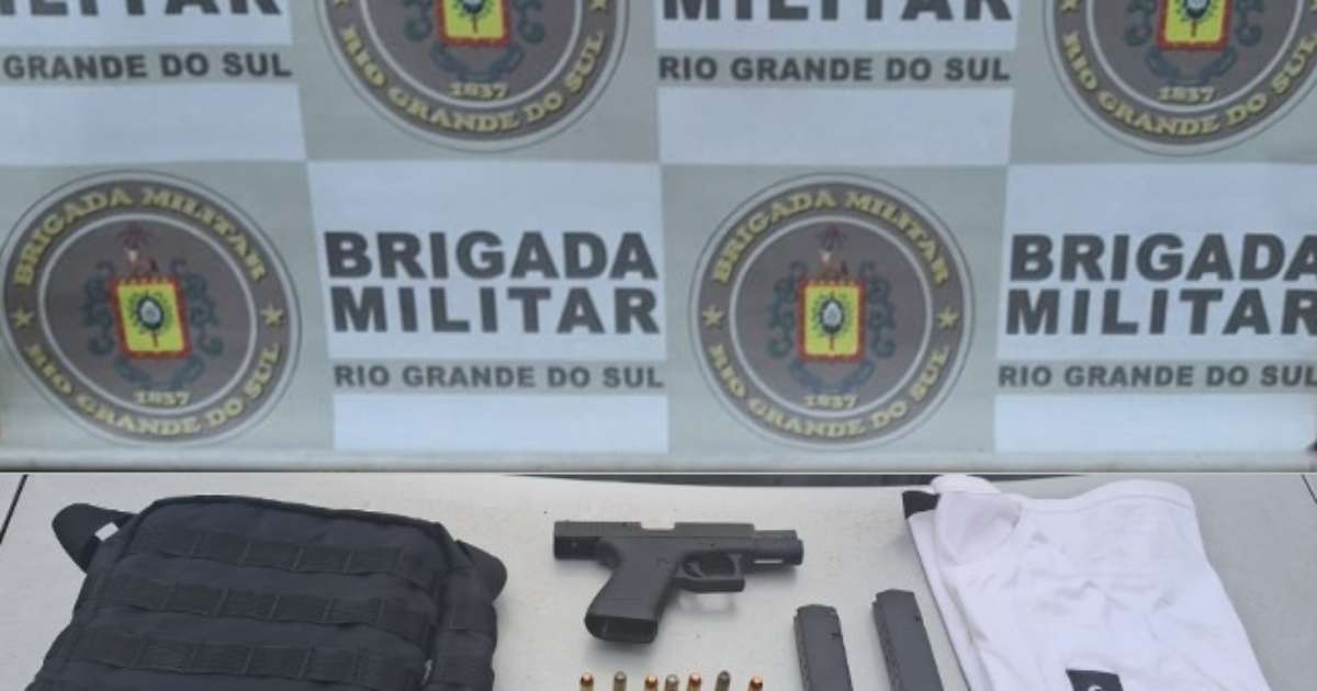 Homem é preso em Esteio por roubo de veículo e com uma Pistola Glock.40