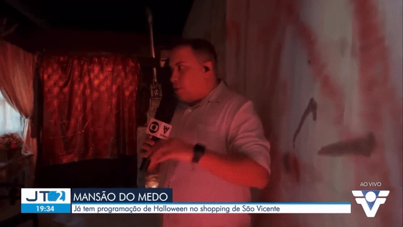 Repórter da Globo leva susto ao vivo com grito de palhaço e cena viraliza; veja