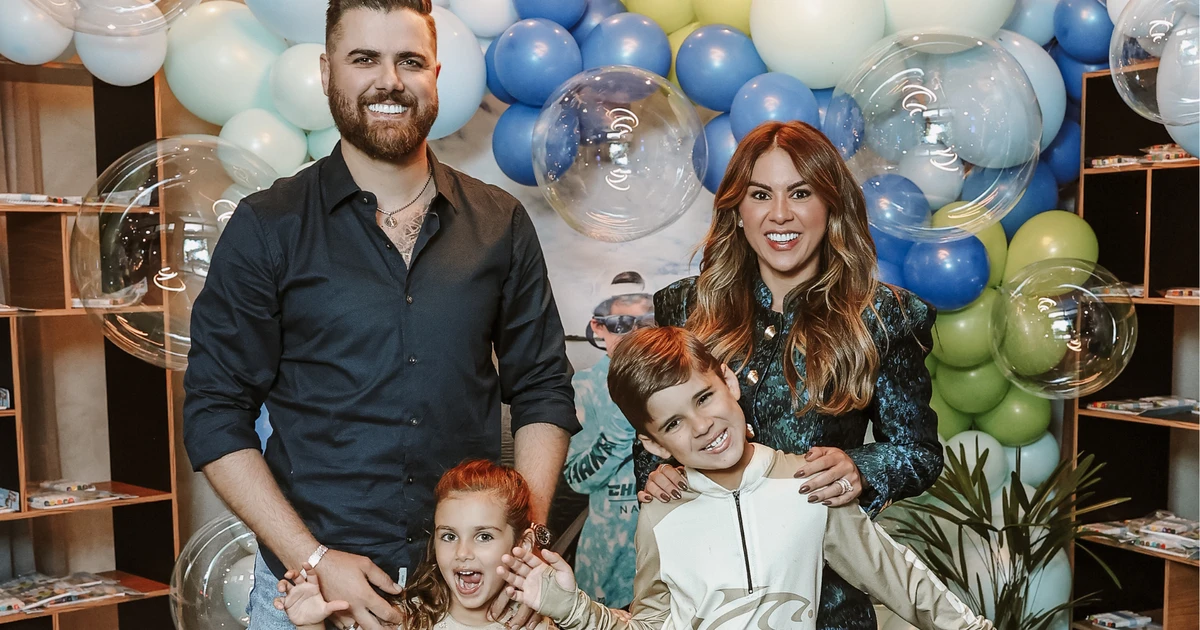 Zé Neto comemora aniversário do filho de 8 anos com festa intimista e temática