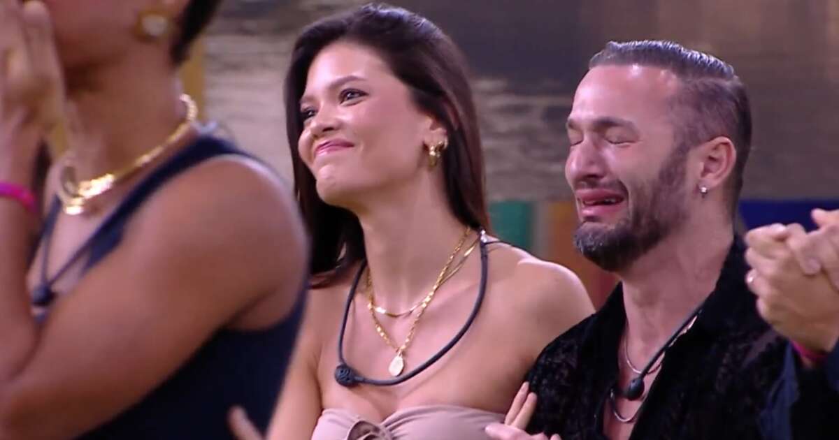 BBB25: Diego Hypólito chora ao se despedir de Gracyanne e precisa ser amparado por colegas