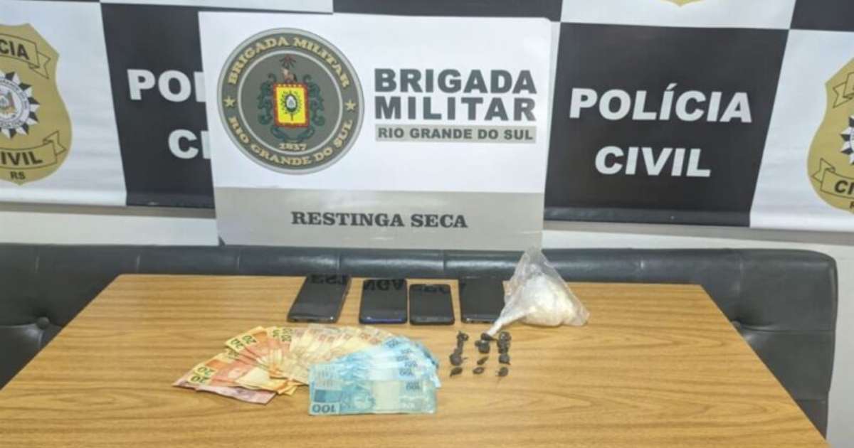 Jovem esconde drogas em partes íntimas e trio é preso por tráfico no RS