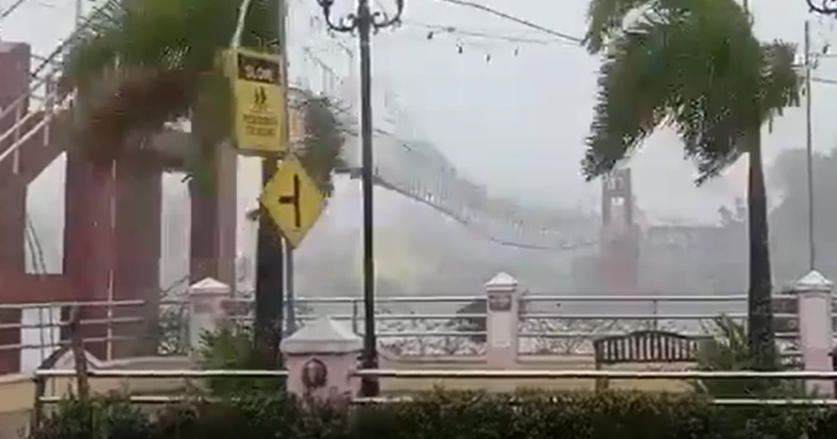 Ponte faz contorcionismo durante passagem de Tufão pelas Filipinas; veja