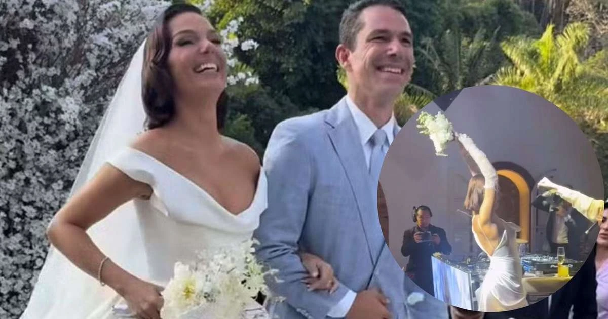 Buquê do casamento de Isis Valverde e Marcus Buaiz é disputado por Sophie Charlotte, mas vai parar em outras mãos. Saiba quem pegou!