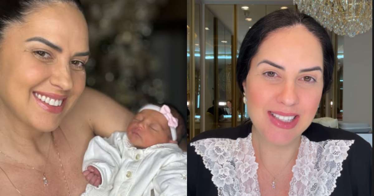 Graciele Lacerda compartilha fotos com a filha e declara: 'Chegou para transformar'