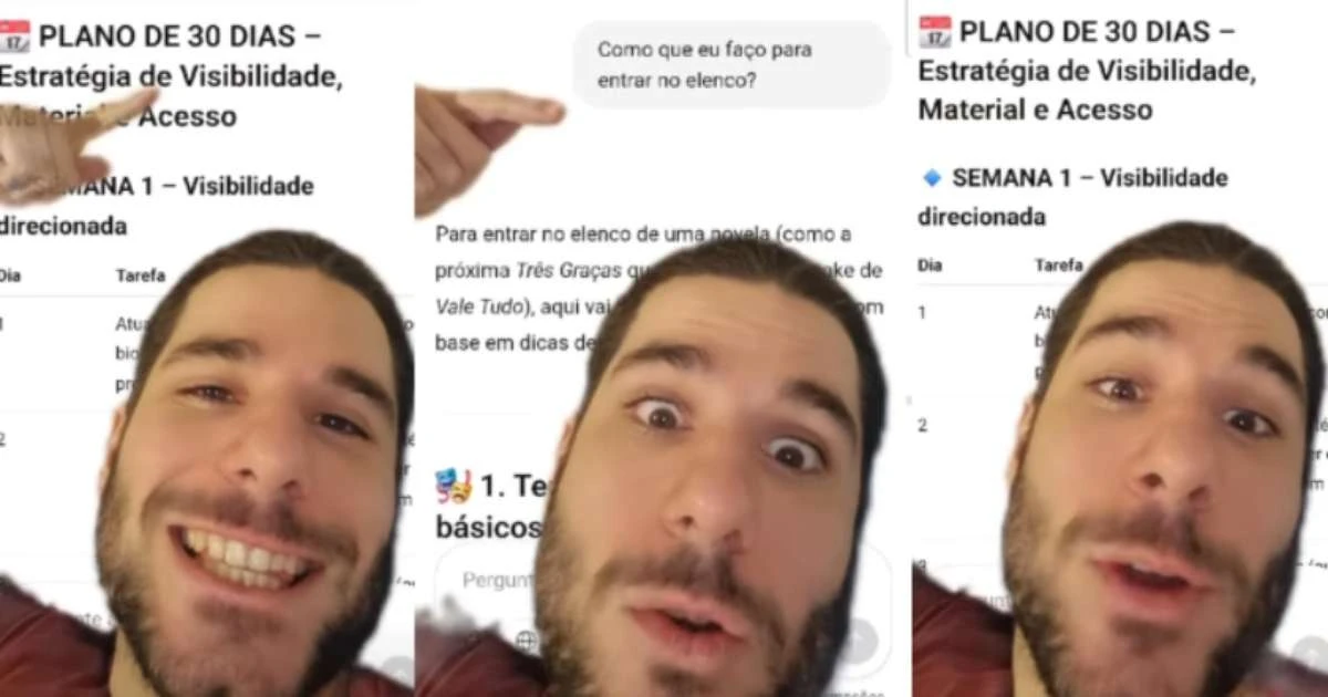 Ator pede ajuda ao ChatGPT para conseguir um papel na próxima novela das 9 da Globo