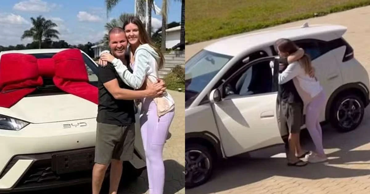 Eduardo Costa presenteia a filha com carrão de mais de R$ 100 mil: 'Te amo mais que tudo'