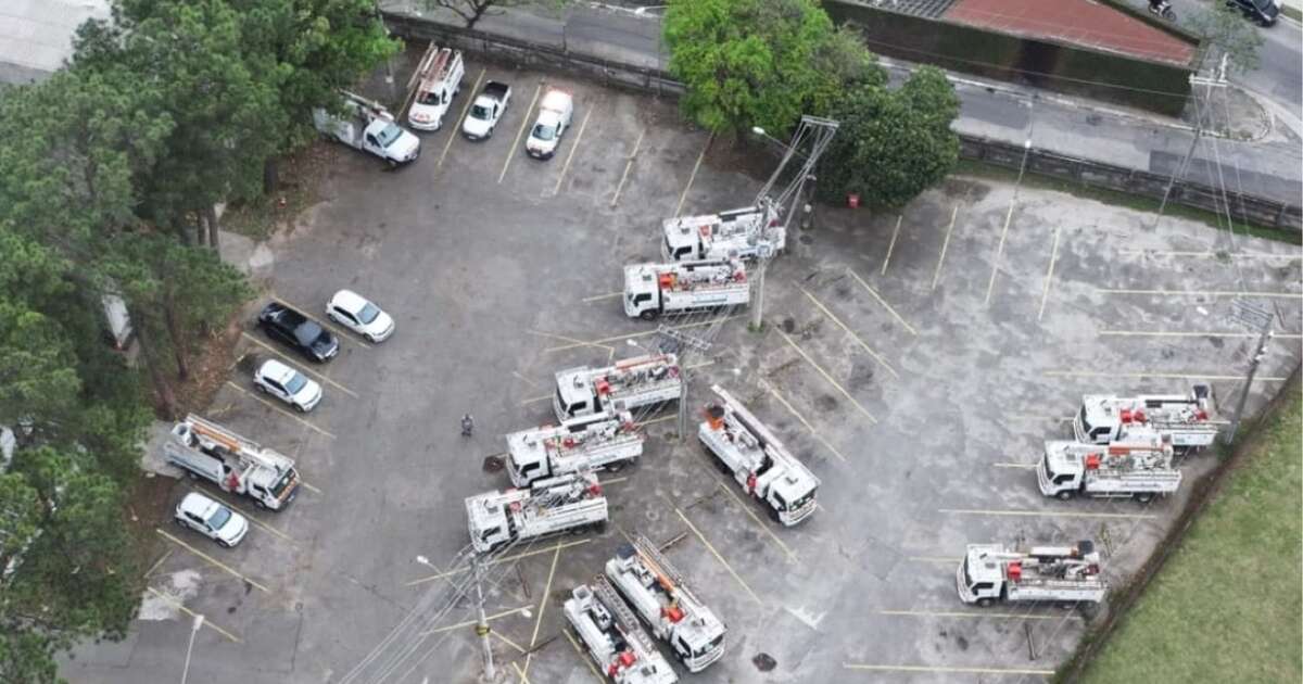 Drone flagra carros da Enel parados em pátios mesmo com mais de 537 mil imóveis sem energia em SP; veja vídeo