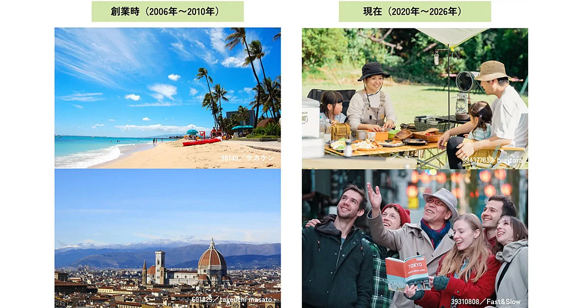 昔の海外旅行パンフレット、なぜ「誰もいなかった」のか　今どきの写真と比べると面白い